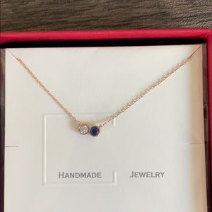 Silveristic custom necklace gold over sterling chain blue and white gemstones